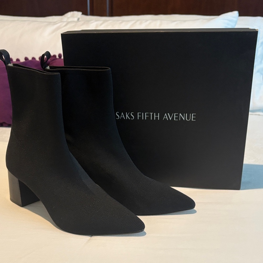 Saks Fifth Avenue Black Ankle Booties
